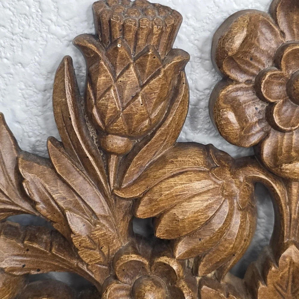 2 Vintage 1960s Syroco Fruit Flower Baskets 12.5